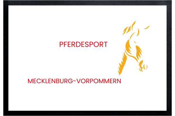 Fußmatte Pferdesport weiss