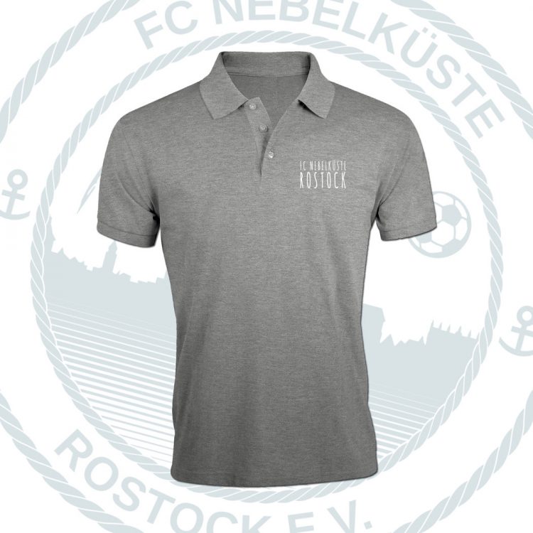 POLOSHIRT "FCNR" GRAU