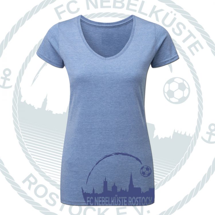DAMEN T-SHIRT BLAU